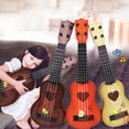 thumbnail image 4 of Ukelele para niños de 4 cuerdas tamaño compacto juguete de ukelele de plástico fácil de tocar patrón en forma de corazón de 35 cm ligero para la interacción entre  e ANGGREK Otros, 4 of 7