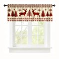 thumbnail image 2 of Rdsfhsp Christmas Window Valance Curtain, Deer and Tree Holiday Pattern Decorative Rod Pocket Short Curtain for Winter Home Decor, 2 of 5