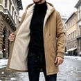 thumbnail image 2 of KICILVS Fleece Lined Jacket Men Zip Up Long Hooded Coat with Pockets for Outdoor Casual Soft Cozy Thick Warm Winter Outerwear, 2 of 6