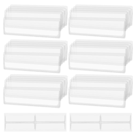 Shisuyan Plastic Label Holders Transparent 32Pcs 4.32X1.18X0.04In