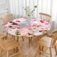 thumbnail image 3 of Round Fitted Tablecloth with Elastic Edges Fits 36"-44" Round Tables Pioneer Colorful Floral Waterproof Table Cover Washable Indoor and Outdoor for Party Kitchen Dinner Banquet Patio Picnic, 3 of 7