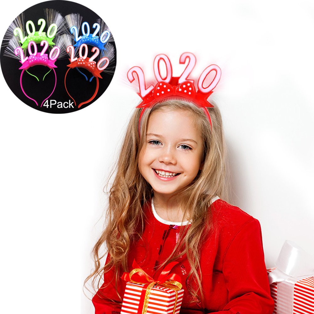 2020 LED Light Christmas Headband HairBand Clasp Headwear Head Hoop