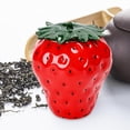 thumbnail image 1 of Mini jarra de té de cerámica con forma de fresa, decoración creativa, contenedores de almacenamiento de azúcar, lata de almacenamiento de hojas de té rojo, 1 of 8