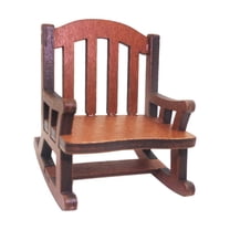 WORGEOUS 1PC 1/12 Mini House Accessories Wooden Mini Chair Miniature Rocking Chair Model Simulated Life Scene Decor for Home Hotel Decor