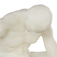 thumbnail image 5 of 10" x 10" White Polystone Sitting People Sculpture with Shimmer, by DecMode, 5 of 9