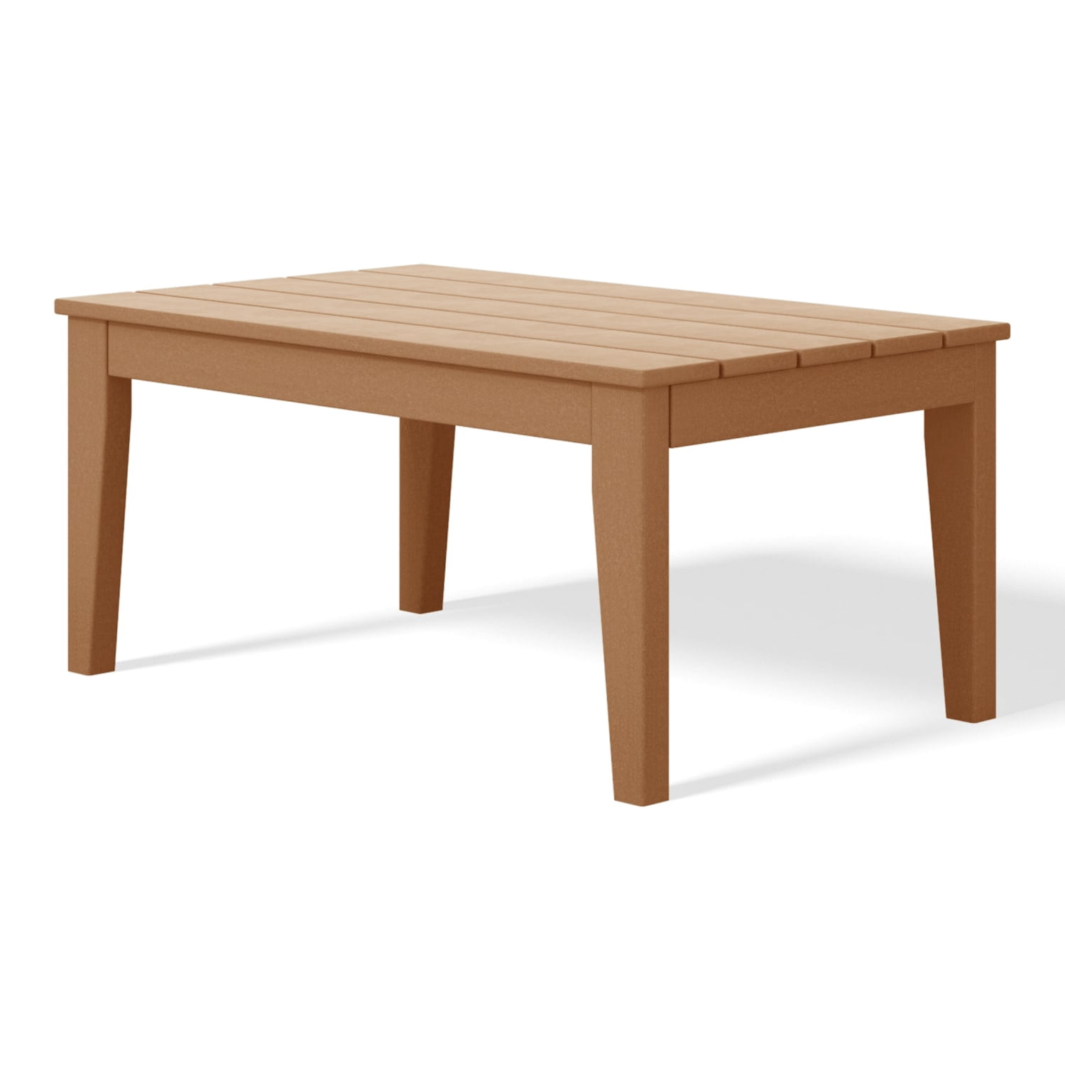 WestinTrends Malibu Low Outdoor HDPE Patio Rectangle Coffee Table, Teak