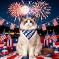 thumbnail image 5 of Patriotic Decorations - Pet Bandana,Red White and Blue Star Stripe Triangle Scarf,Festive Printed Bib for 250th Anniversary,Memory Day,Independence Day,24.8x16.93 Inch, 5 of 7