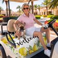 thumbnail image 3 of Golf Cart Seat Covers for 2 Seater,Summer Lemon Microfiber Cart Seat Towel Blanket,Spring Yellow Fruits Green Leaf Plant Absorbent Breathable Non Slip Bench Seats Protector for Golf Course 51"x31", 3 of 9