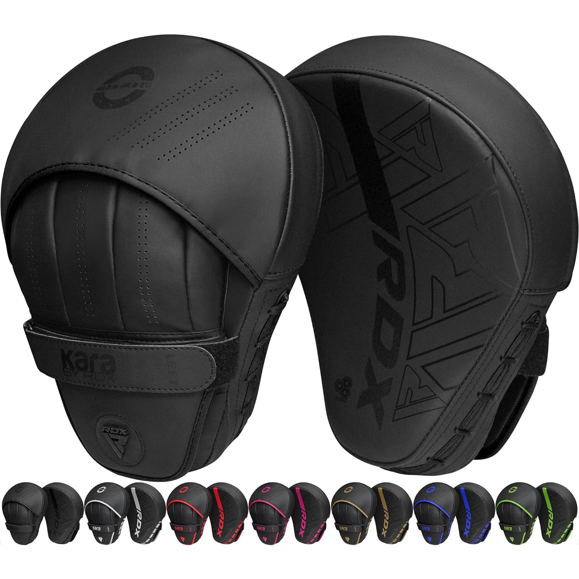 RDX Focus Boxing Punch Mitts, Punching target, Punching pad Maya Hide Leather Training Pads, Black