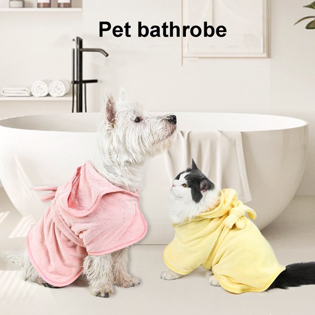 CBFFDC Double Fixation Dog Robe Comfortable Soft Pet Bathrobe Strong Water Absorption Microfibre Dog Robe Towel Pet Accessories