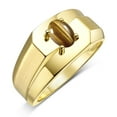 thumbnail image 5 of RYLOS Men's Rings 14K Yellow Gold Ring Classic Solitaire 7X5MM Oval Shape Gemstone Designer Band Tiger Eye November Birthstone Rings For Men Size 11, 5 of 6