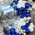 thumbnail image 6 of 60pcs Blue and Silver Balloons, 12 Inch Royal Blue White Silver Confetti Balloons for Birthday, Baby Shower, Graduation Class of 2026, Father’s Day Party Decorations, 6 of 6