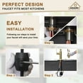 thumbnail image 4 of CASAINC Single Handle Kitchen Faucet with Pull Out Sprayer, Deck Mounted, Brushed Gold, 4 of 4