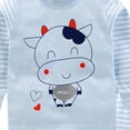 thumbnail image 4 of enyan Boy Toddler Baby Clothes 3 6 12 18 24 Months 2T 3T 4T 5T Girls Fall Winter Outfits Contrast Color Long Sleeve Sweatshirt Shirt Pants Set Toddler Gift Kids Pajamas Girls（Blue,3-4 Years）, 4 of 6