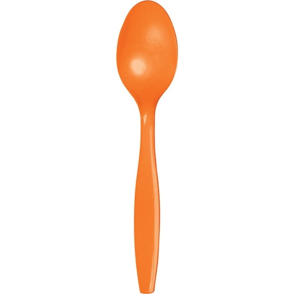 288/Case Bulk Sunkissed Orange Plastic Spoons