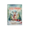 thumbnail image 2 of Merry Christmas Santa Reindeer Antlers Golden Retriever Sleigh Xmas Winter Holiday Travel Passport Wallet Goldens Dog Lover Gifts Idea PU Leather Passport Holder Cover - 00023, 2 of 5