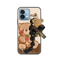 thumbnail image 6 of KDY-Phone Case For MOTO G Stylus 5G 2023, Skin-friendly feel protective case Black pearl pendant Cartoon cute Simplicity Anti-knock Bear bracelet Dirt-resistant Waterproof soft case, 6 of 9