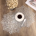 thumbnail image 5 of 4-Pack Silver PVC Placemats ,Reversible Hollow out Design Table Chargers for Dining Table Settings (15inch), 5 of 8