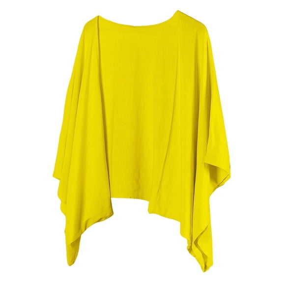 Women Linen Cardigan 3/4 Sleeve Open Front Lightweight Kimono Shrug Casual Loose Cover Up Beach Vacation