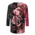 thumbnail image 3 of SHE IS Womens 3/4 Sleeve Tops, Long Sleeve T Shirts for Women Cotton Crew Neck Tops for Women Plus Black Blouses for Women Peplum Womens Graphic Tees Oversized, 3 of 4