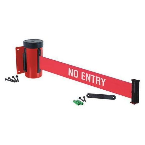 Retracta-Belt Retractable Belt Barrier,10 ft.,Red WM700RD-NE-RE