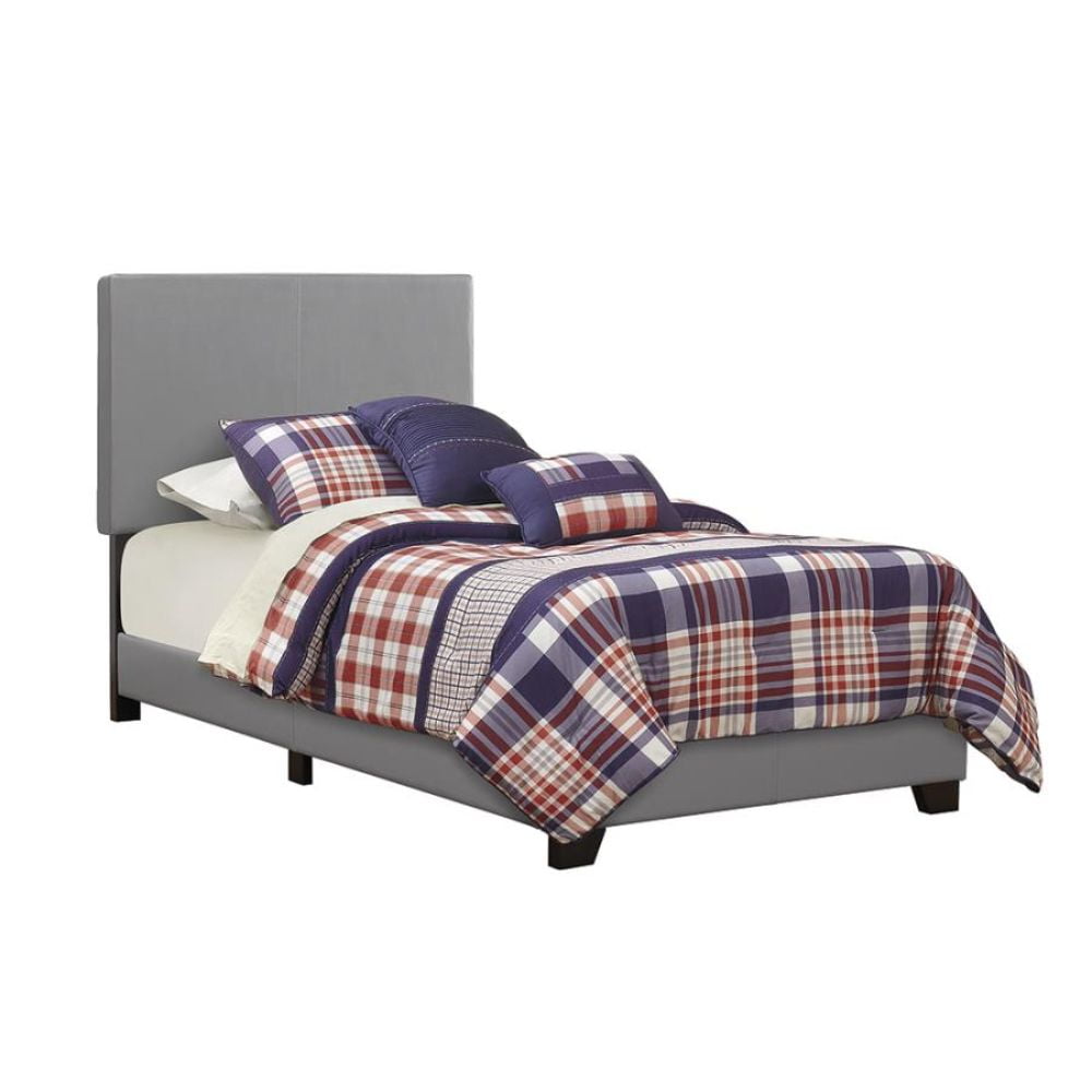 Upholstered Bed, Twin Bed, Grey