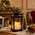 thumbnail image 6 of Christmas Black Plastic Candle Lanterns,Farmhouse Style, Small Vintage Camping Indoor Hanging Lamp,for Christmas Wedding Party (Black), 6 of 7
