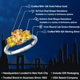 thumbnail image 2 of Gem Stone King 925 Silver and 10K Yellow Gold Yellow Citrine and Lab Grown Diamond Engagement Ring for Women | 2.61 Cttw | Oval Checkerboard 9X7MM | November Birthstone | Size 5, 2 of 6
