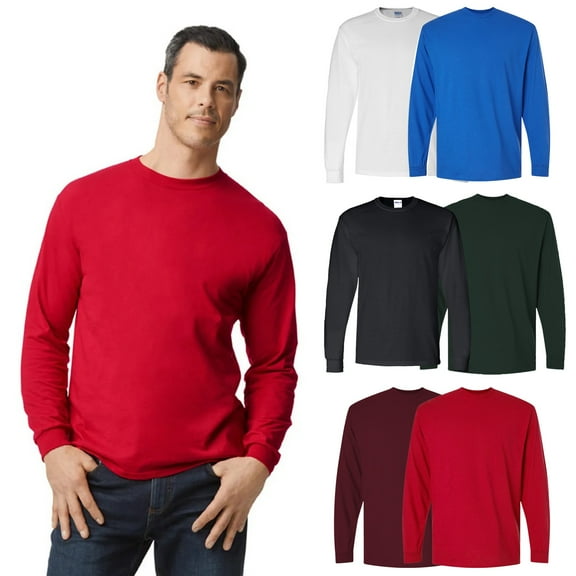 Gildan Men’s Dryblend Long Sleeve T-Shirt, Everyday Tee, Durable Fabric, Mix Color, Pack 6, S