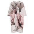thumbnail image 4 of Contemporary Pink Flower Gray Sleepshirts For Sleeping Travels Loose Sleepdress Pajama Dress Soft Nightdress Sleepwear, 4 of 7