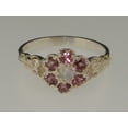thumbnail image 6 of LBG 10k White Gold Natural Opal & Pink Tourmaline Womens Vintage Daisy Ring - Size 9.75, 6 of 6