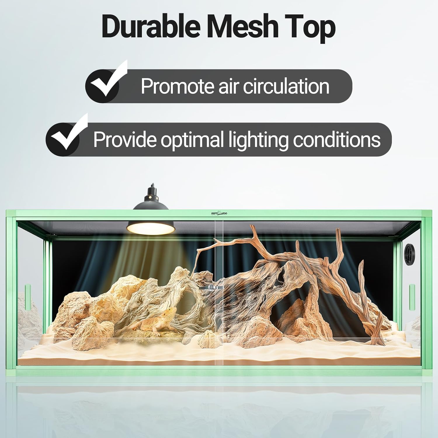 Reptile Terrarium, Light Weight Reptile Enclosure, Colored Tank with Tempered Glass Door, Habitat for Bearded Dragon, Snake, Lizard, Gecko