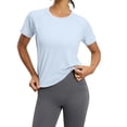 thumbnail image 1 of Fsgntruao Haut de Sport à Manches Courtes pour Femmes, Col Rond, Yoga, Respirant, Coupe Ample, 1 of 9