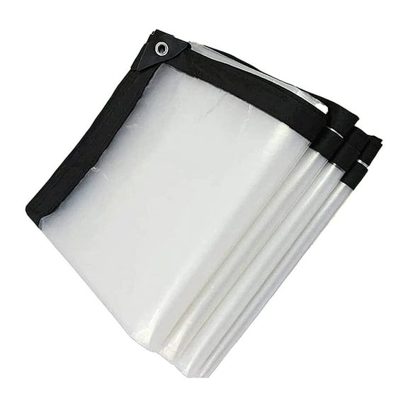 7X7 Ft Heavy Duty Waterproof Pvc Transparent Tarpaulin, Ideal For Safeguarding Valuables Against All Weather Conditions, Tear Resistant Uv Stable With Grommets For Easy Setup