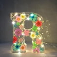 thumbnail image 3 of Hyasfey Floral Resin Night Light Handmade Pressed Flowers in Resin Letters Lamp Table Decor Light Up Floral Letters Gift for Mom Wife, 3 of 8