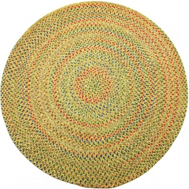 Rhody SO55R096X096 Tapis Sophia 8 Pi Multicolore Tapis Tressé Rond Intérieur-Extérieur&44; Sable Naturel