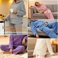thumbnail image 6 of REDESS Women' s Fluffy Pajamas Set Fleece Pullover Pants Loose Plush Sleepwear 2 Piece Pjs Set Warm Loungewear Fuzzy, 6 of 7