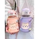 thumbnail image 3 of Botella de agua Kawaii para niñas, lindas botellas de agua con pajita, botella de agua portátil a prueba de fugas con oso Kawaii con correa y funda ajustables, para la escuela, 3 of 5