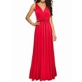 thumbnail image 3 of Women'S Multi-Wear Multi-Rope -Back Strap Dress Solid Color High Waist Sleeveless Maxi Dress Red M, 3 of 8