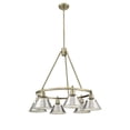thumbnail image 3 of 3306-6 AB-PW Golden Lighting Orwell - 6 Light Chandelier-20.38 Inches Tall and 29 Inches Wide-Aged Brass Finish-Pewter Shade Color, 3 of 4