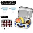 thumbnail image 5 of Geometric Flower and Dahlia White Insulated Lunch Bag Teens,Bento School Lunch Bag for Teens for Work,Picnic or Travel 10.6x7.7x4.3 Inches,12 Can Capacity, 5 of 6