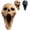 Skull2-A, variant on GOTHIC SKULL SCULPTURE Modern Avant Garde Halloween Desk Decor With Hollow Contours And Geometric Jawlines For Home Office Study