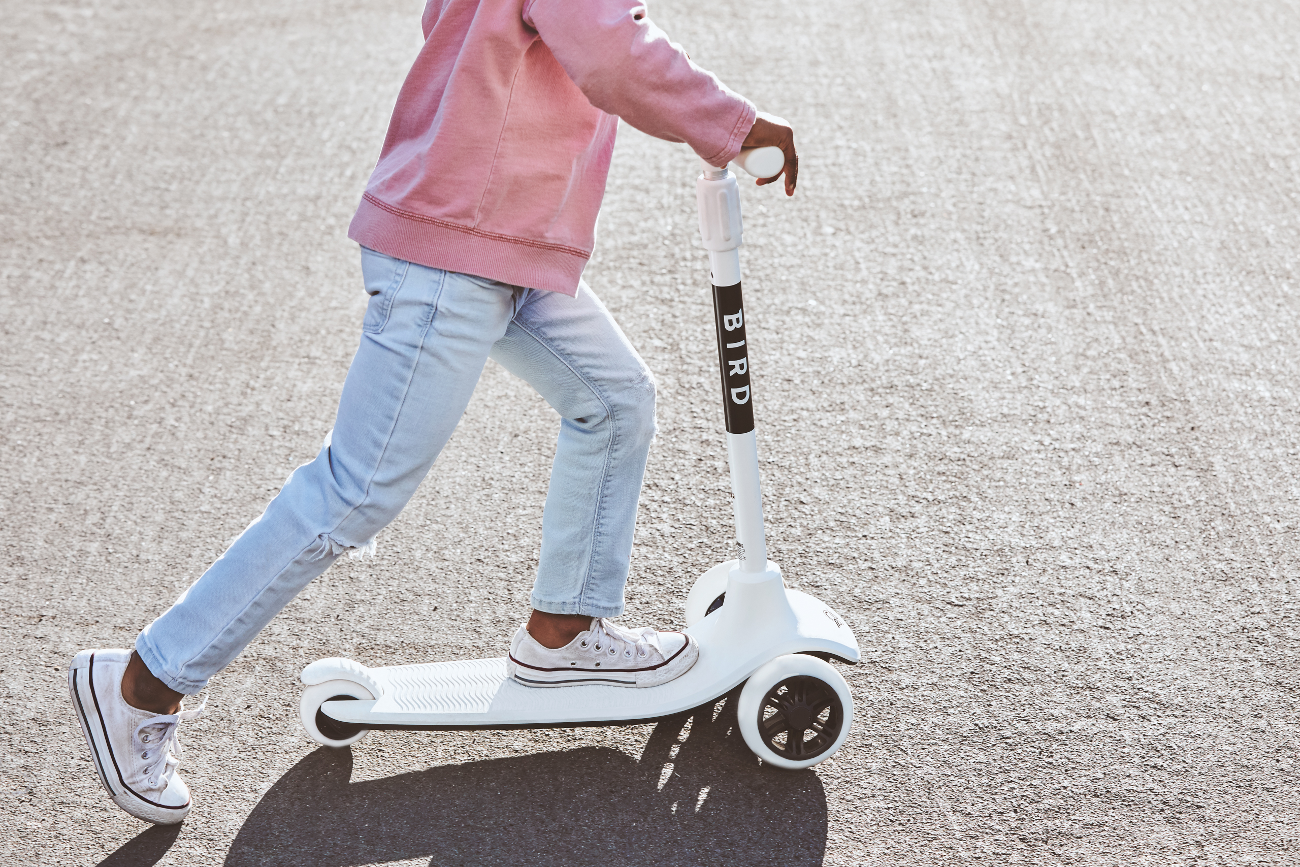 Bird Birdie Kick Scooter for Kids with Adjustable Height Handle, Electric Rose
