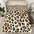 thumbnail image 2 of Yellow Leopard Bed Sheets Set King Size,Abstract Leopard Animal Bedding Set Teens,Woodland Jungle Flat Fitted Sheet,Abstract Cowgirl Cowboy Top Sheet with Deep Pocket, 2 of 6