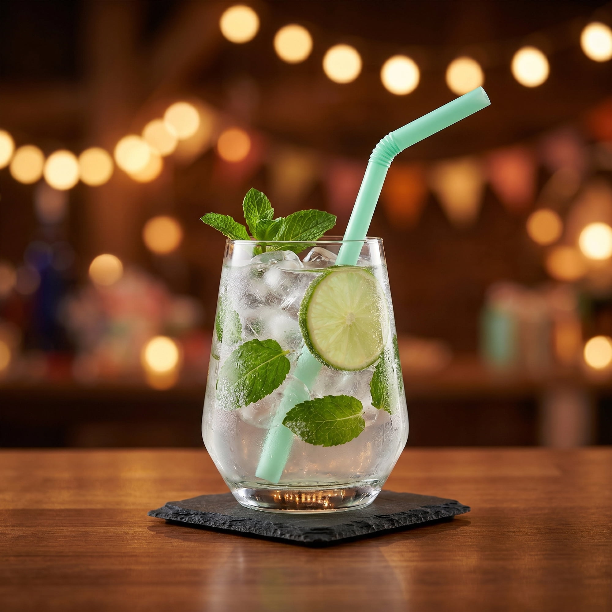 Unique Bargains 8Pcs Reusable Silicone Dishwasher Safe Long Drinking Straws Green B