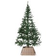 thumbnail image 1 of Gardenised QI004155.GY Foldable Christmas Tree Skirt Collar Basket with Ring Base Stand Cover & Rattan Plastic, Grey, 1 of 1