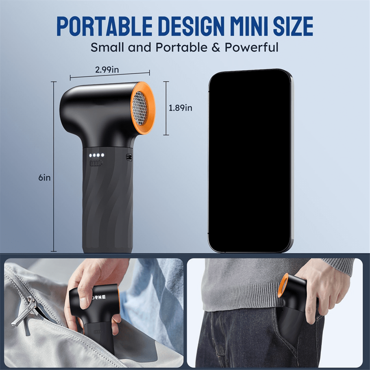 Compressed Air Duster, Mini Blower Turbo Fan 350000RPM - Cordless Air Duster Blower,for Car Dry Keyboard PC Computer
