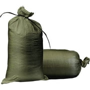 Empty Sandbags Military Green with Ties (Available in Various Bundles) 14" x 26" - Woven Polypropylene Sand Bags,