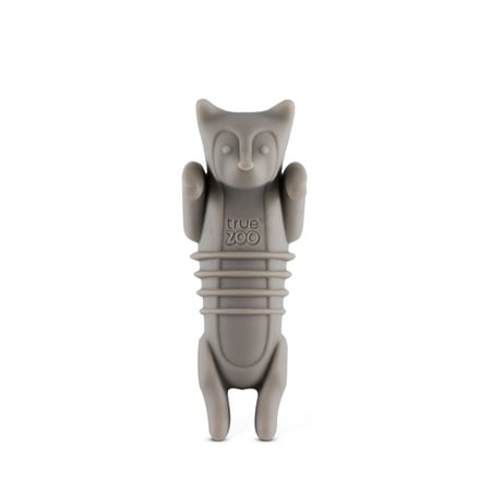 

True Zoo Cat Bottle Stopper Cat Animal Cork Novelty Wine Stopper Silicone Set of 1 Grey