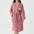 thumbnail image 2 of Agkizg Plus Size Women's Fleece Bathrobe,Long Robes for Women's House Robes,Winter Bathrobe Thick Fleece Robe Quickly Dry Absorbent with Straps Turn-Down Collar Sleepwear Loungewear Home Wear, 2 of 4